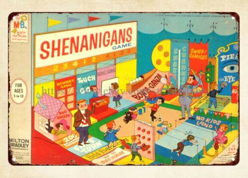 Vintage Collectibles Store - シェナニガンズ ボードゲーム 1964 メタルティンサイン ストアーズ ヴィンテージ