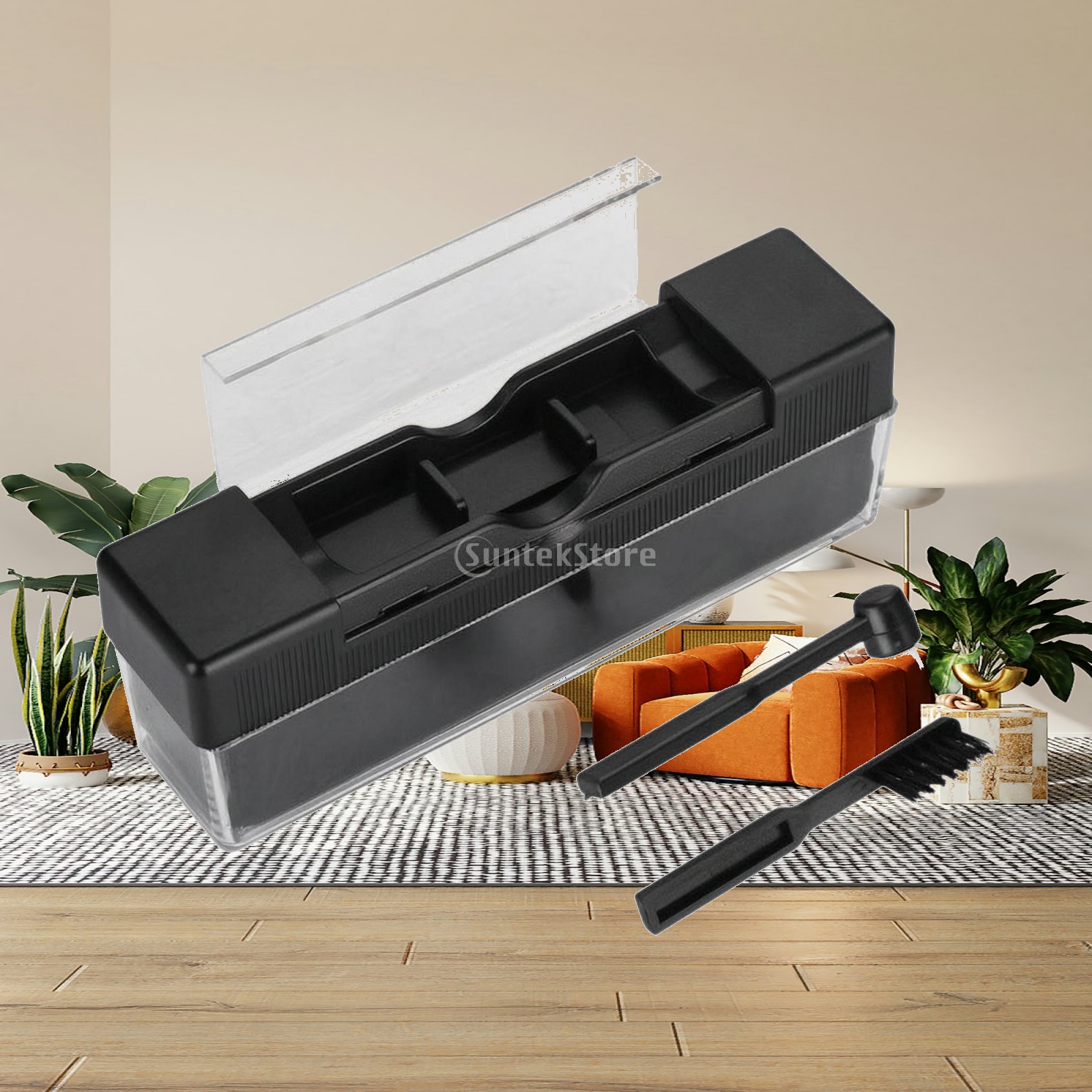 Vinyl Record Cleaner - 家庭用オーディオ機器のセットアップに最適な、ファイバー製のブラシ先端を備えた、レコード盤用クリーニングブラシキット。ビニールレコードの清掃に。