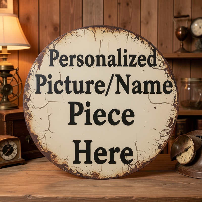 オーダーメイドのレトロ調円形金属製壁飾り、名前や写真を入れら - Vintage Collectible Plates のレビューと価格