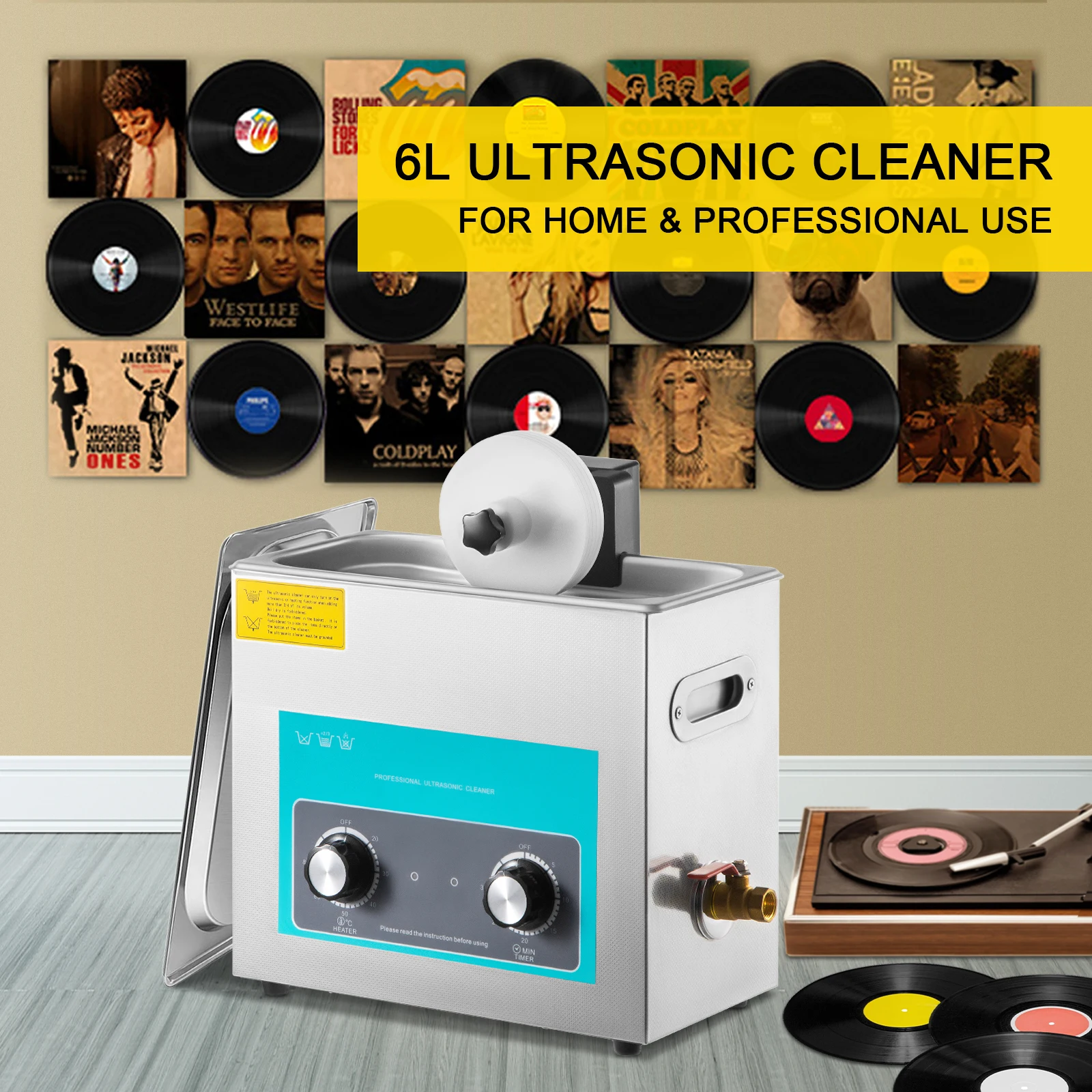 SIHAO 6L 超音波レコードクリーナー ノブ付き 180 - Vinyl Record Cleaner のレビューと価格