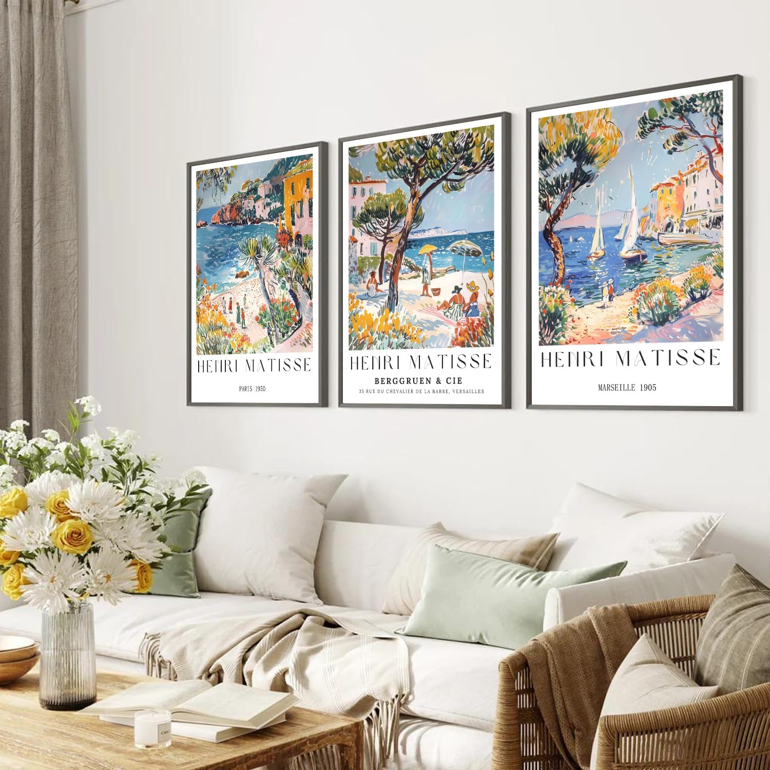 3 ピース/セットのヴィンテージビーチトラベルウォールアート - Vintage Collectible Posters のレビューと価格